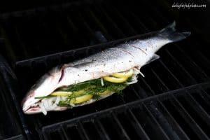 Grilled whole branzino lemon caper sauce
