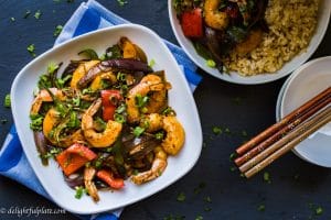Asian shrimp veggies stir fry