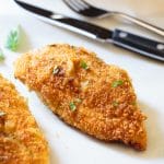 Basil spinach stuffed chicken breast is crispy on the outside, and flavorful, moist and juicy on the inside