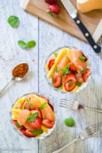 Tasty Fruit Salad with Salt and Cayenne pepper Vietnamese style