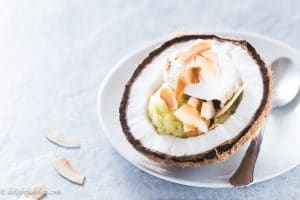 Ice cream with pandan sticky rice is a popular Vietnamese street snack/dessert with amazing flavor, fragrance, and texture. All elements complement each other extremely well, and you will be surprised at how addictive it is.