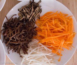 Crab Cellophane Noodles is a traditional Vietnamese dish. The dish is incredibly delicious with the natural sweetness of crab meat, soft translucent noodles, crunchy vegetables, and refreshing lime fish sauce dressing.