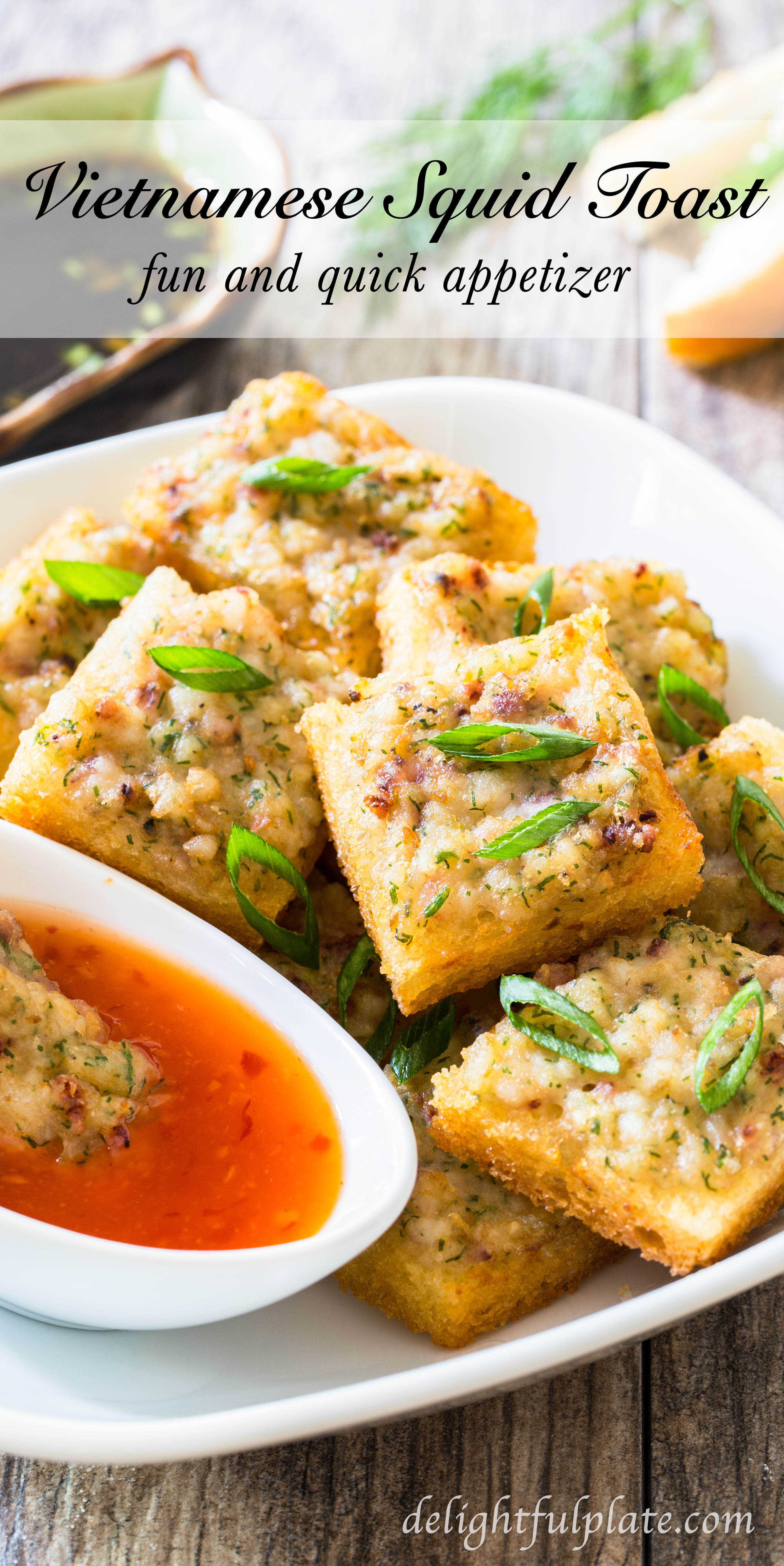 Vietnamese Squid Cake on Toast (Squid Toast) - a fun and quick appetizer