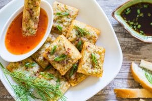 Vietnamese Squid Cake on Toast (Squid Toast)