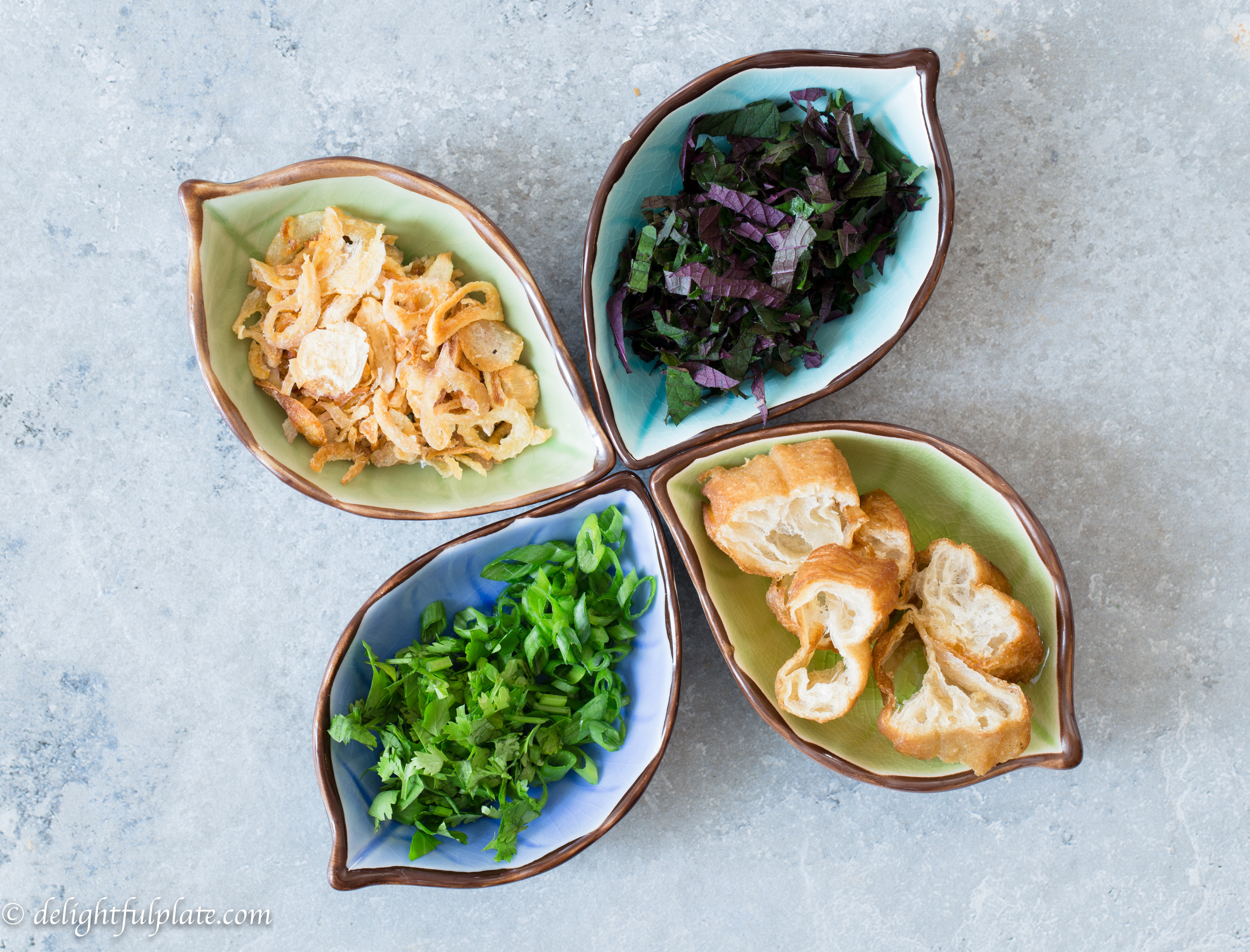 Toppings for rice porridge (congee)
