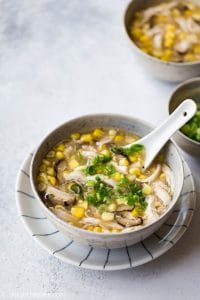 This tasty and healthy Vietnamese Chicken Corn Soup (sup ngo ga nam) can be made in half an hour with a pressure cooker. So easy and convenient.