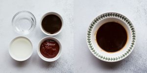 Ingredients for Japanese hamburg sauce