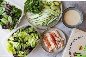 Ingredients for lobster fresh spring rolls