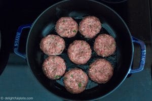 frying Japanese hamburger steak