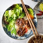 Vietnamese Grilled Pork Meatballs with Vermicelli Noodles (Bun Cha)