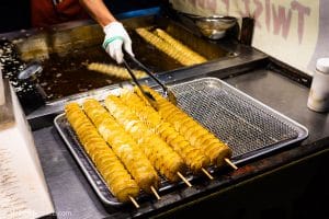 Seoul Food Travel Guide - Street Food - Tornado Potatoes at Myeongdong