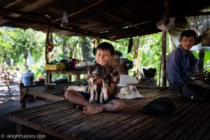 A kid in Cambodia countryside