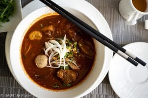 Food in Siem Reap - Beef stew noodle soup at Malis restaurant