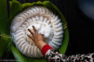 Fresh rice noodles made by a family in the countryside, Cambodia