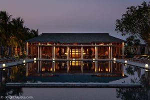 Azerai Can Tho Review - The Cafe at night