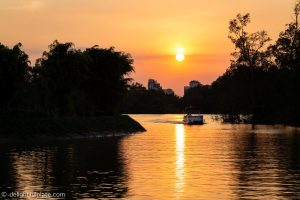 Sunset on Hau river from Azerai Can Tho pier