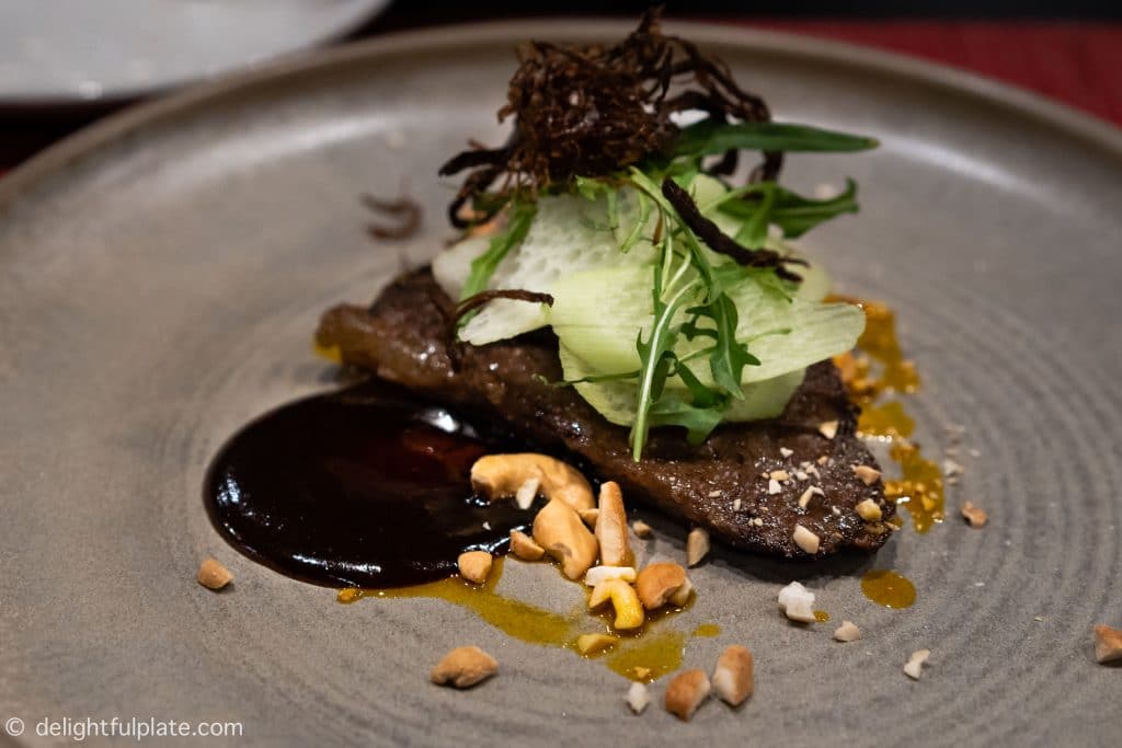 Melt-in-the-mouth beef cheek with laksa leaf, by Chef Joannès Rivière
