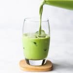 Quick and easy Iced Matcha Latte that can be made in a blender.