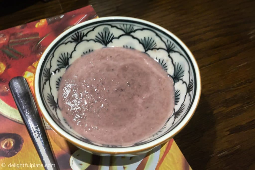 Mam tom blended with lime juice is the traditional dipping sauce for cha ca Hanoi.