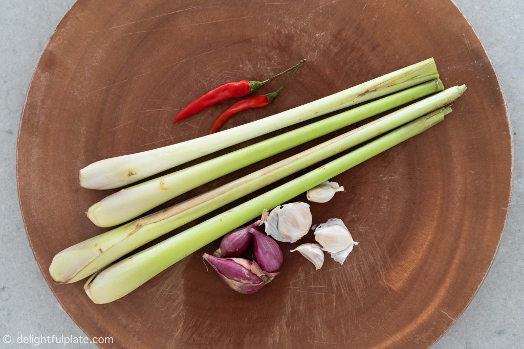 Lemongrass, bird's eye chili, shallot and garlic