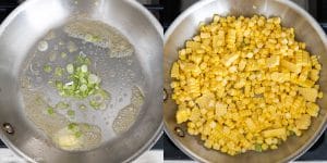 Saute corn kernels in butter