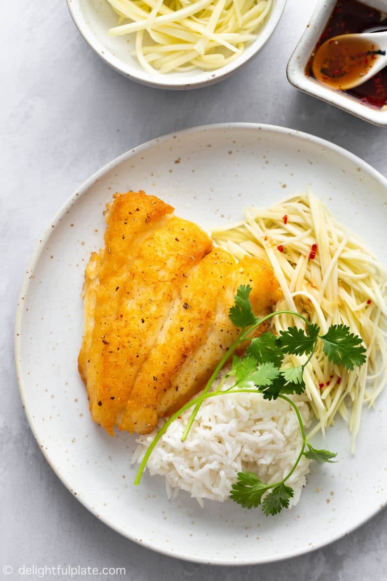 Vietnamese Fried Fish with Green Mango Salad