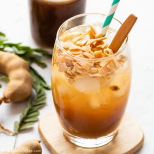 a glass of iced tamarind juice