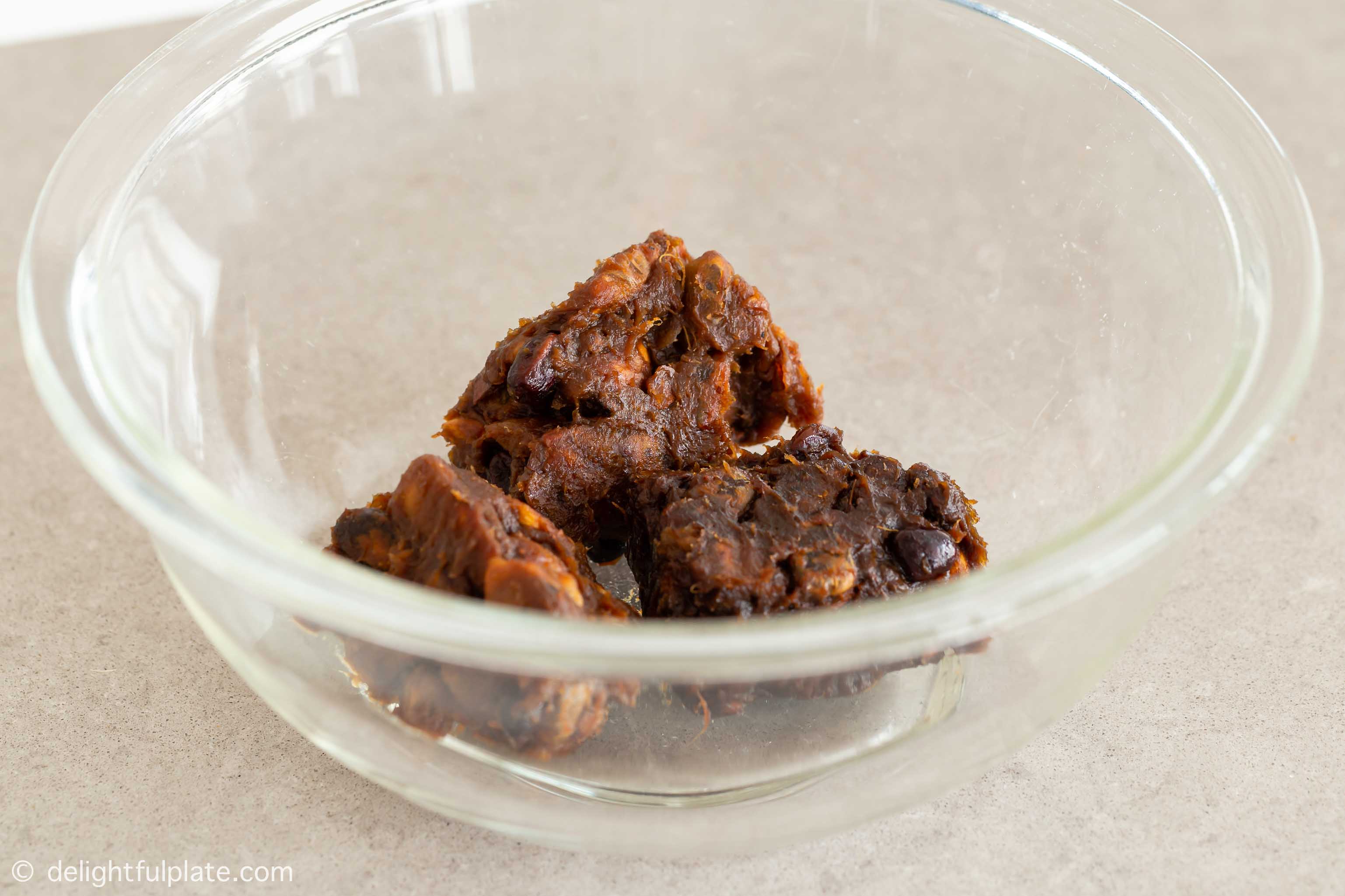 tamarind pulp in a mixing bowl