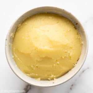 a bowl of lotus seed paste
