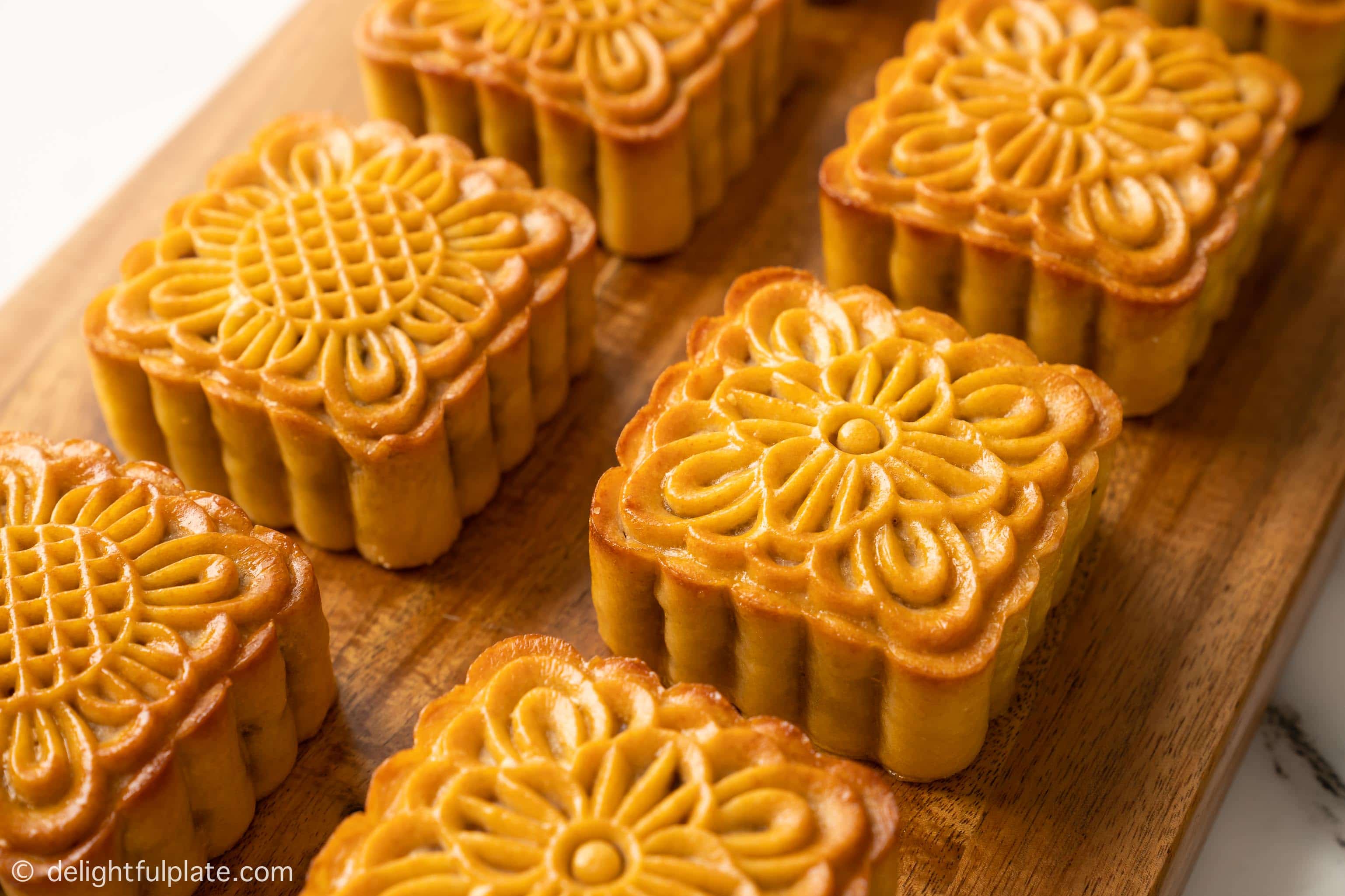 mooncakes made with homemade golden syrup