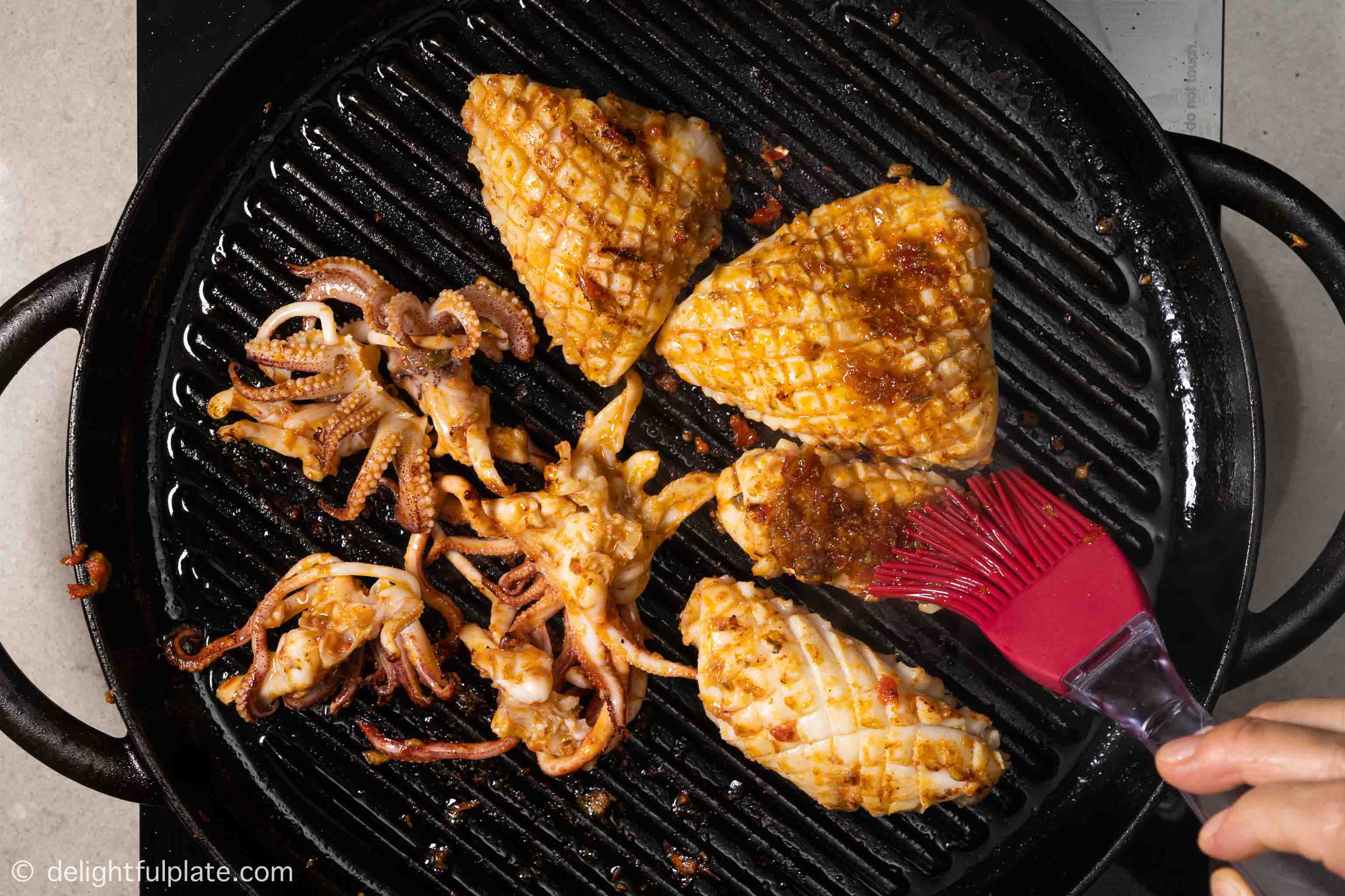basting squid