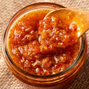 a jar of Vietnamese sate sauce