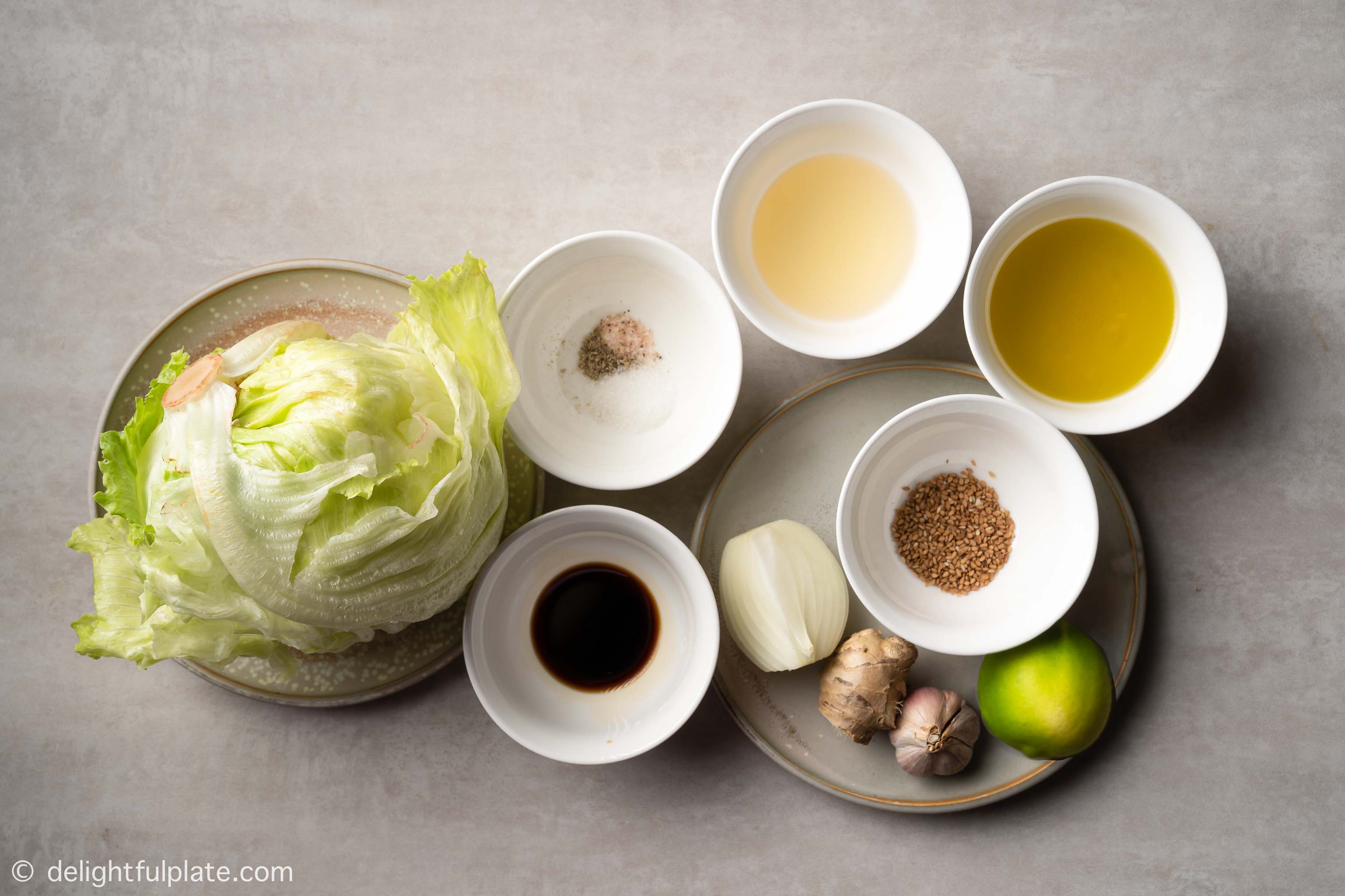 plates with ingredients for the recipe