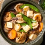 a pot of seafood and silken tofu casserole