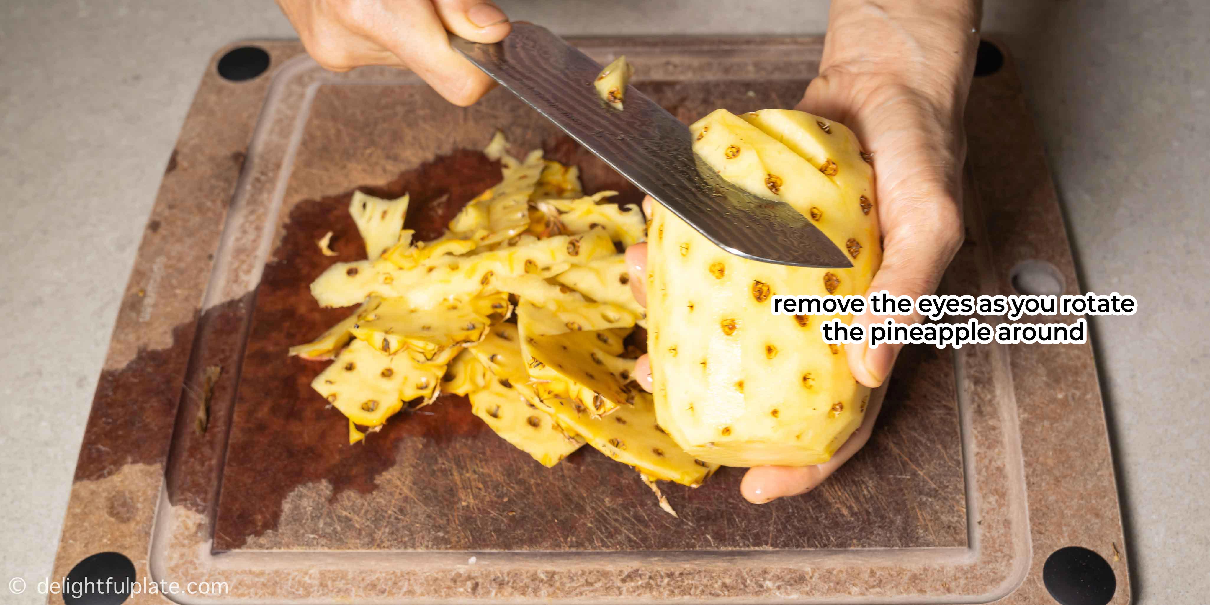 remove the pineapple eyes