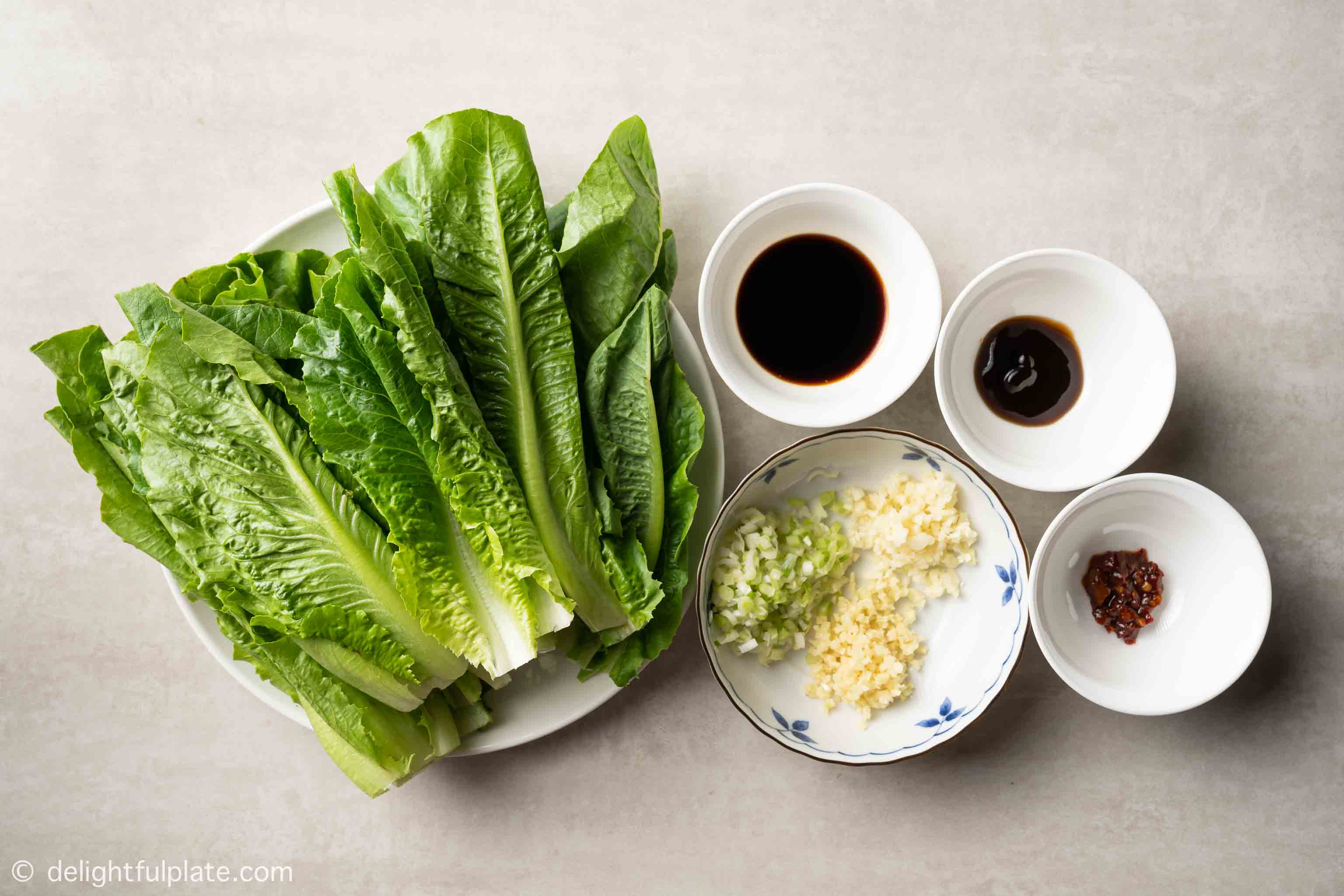 plates and bowls with ingredients for the recipe