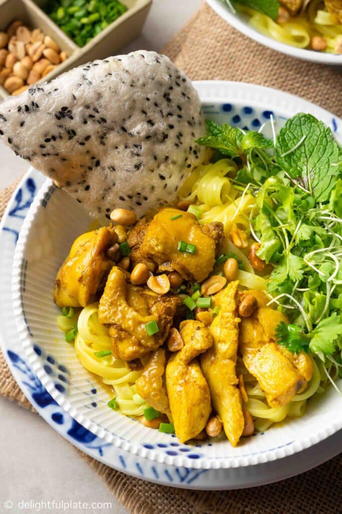 a bowl of mi Quang (Vietnamese Quang style noodle)