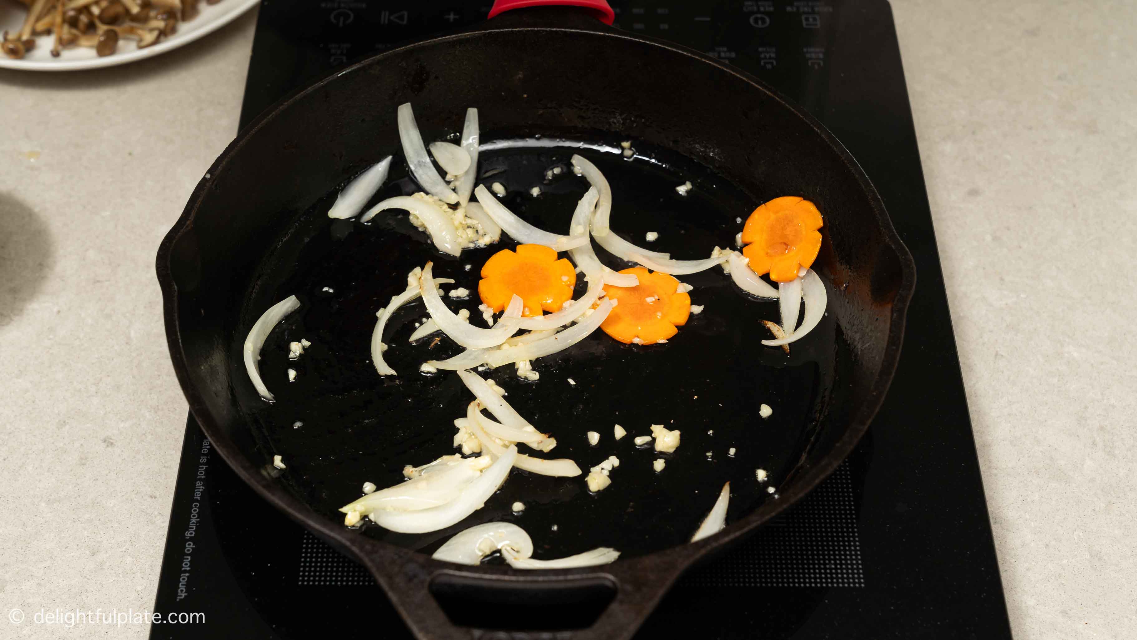 sauté aromatics in the cast iron skillet.