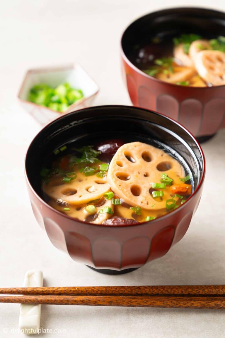 Lotus Root Soup with Jujubes and Goji Berries (Vegan)